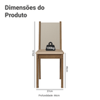 Kit 4 Cadeiras 4291 Madesa Rustic/Crema/Sintético Bege