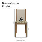 Kit 6 Cadeiras de Jantar 4291 Rustic/Crema/Lírio Bege Madesa