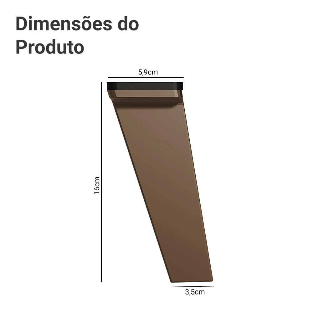 Kit com 4 Pés Bronze de Polipropileno para Cozinhas Nice Madesa