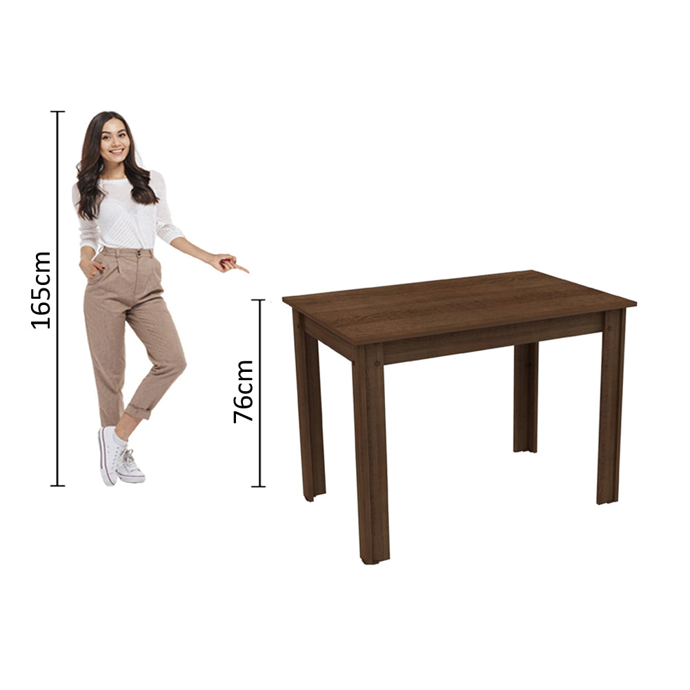 Mesa de Jantar Madesa Retangular Tampo de Madeira 5258B Rustic
