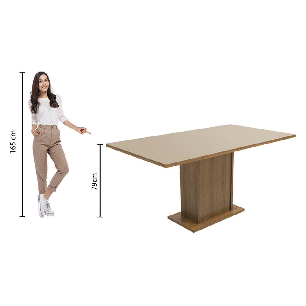 Mesa de Jantar Retangular Tampo de Madeira Rustic/Crema 5275 Madesa