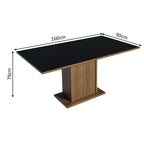 Mesa de Jantar Retangular Tampo de Madeira Rustic/Preto 5275 Madesa XP