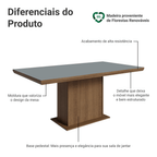 Mesa de Jantar Retangular Tampo com Moldura Rustic/Cinza 5275 Madesa
