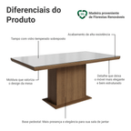 Mesa de Jantar Retangular Tampo com Moldura e Vidro Sobreposto Rustic/Branco 5275 Madesa