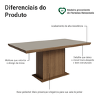 Mesa de Jantar Retangular Tampo com Moldura Rustic/Crema 5275 Madesa