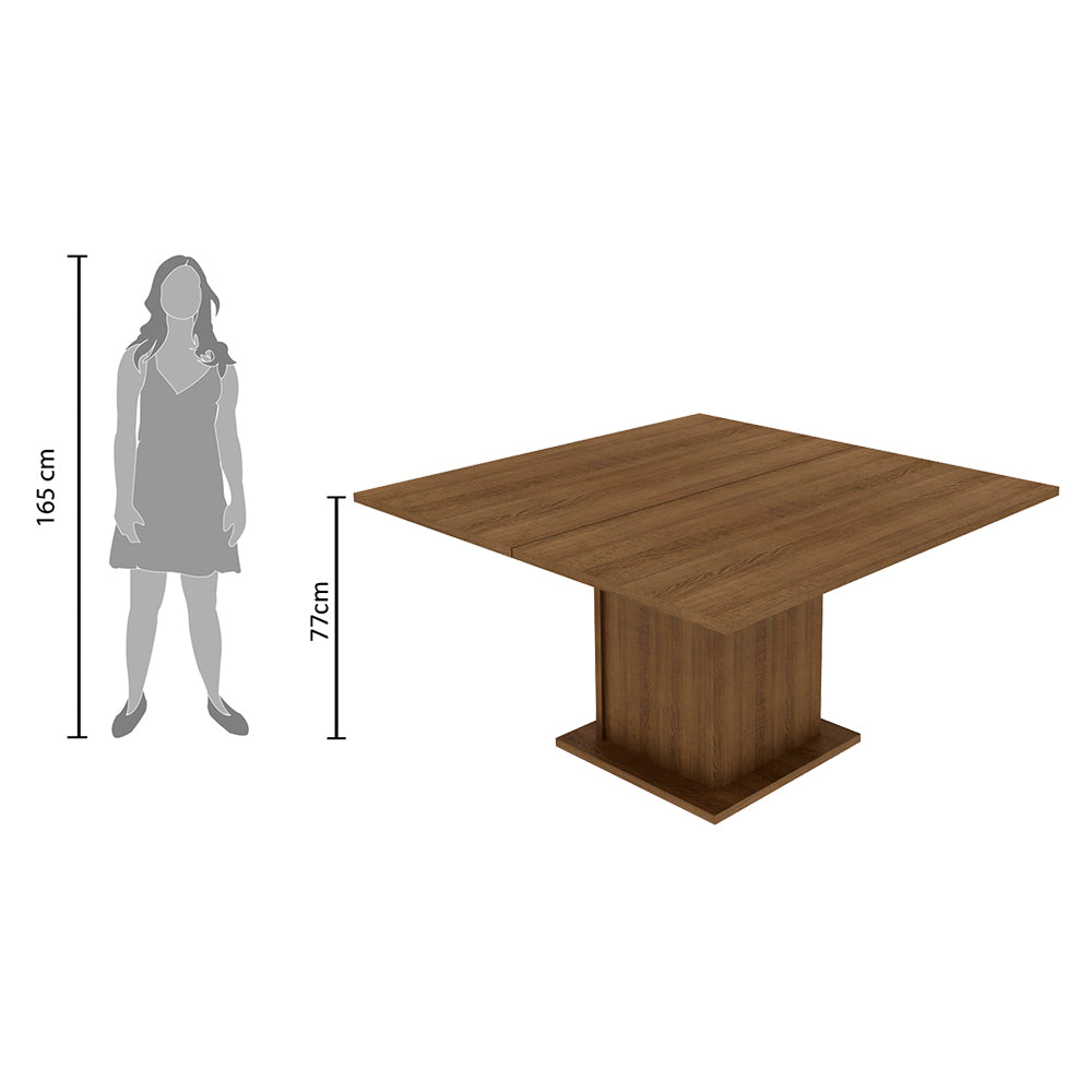 Mesa de Jantar Madesa Quadrada Tampo de Madeira 5286A Rustic