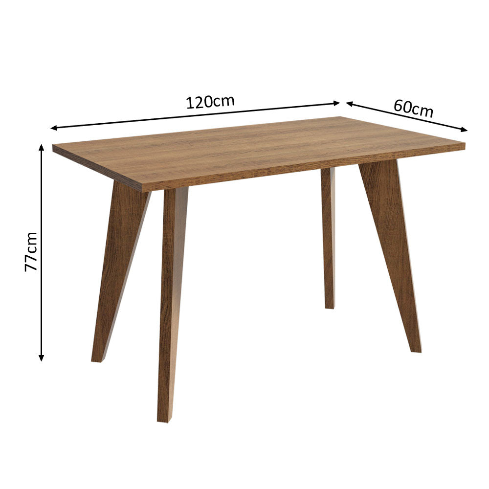 Mesa Madesa Retangular para Escritório com Tampo de Madeira 5319 Rustic