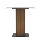 Mesa de Jantar Madesa Quadrada com Tampo de Vidro 5332A Preto/Rustic