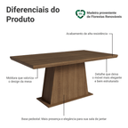 Mesa de Jantar Retangular Tampo com Moldura Rustic 5364 Madesa