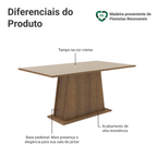 Mesa de Jantar Madesa Retangular Tampo de Madeira 5364 Rustic/Crema