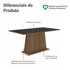 Mesa de Jantar Madesa Retangular Tampo de Madeira 5364 Rustic/Preto