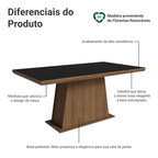 Mesa de Jantar Retangular Tampo com Moldura Rustic/Preto 5364 Madesa