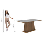 Mesa de Jantar Retangular Tampo de Madeira Rustic/Cinza 5364 Madesa