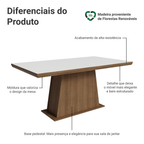 Mesa de Jantar Retangular Tampo com Moldura Rustic/Branco 5364 Madesa