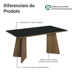 Mesa de Jantar Retangular Tampo de Madeira 5389 Rustic/Preto Madesa