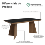 Mesa de Jantar Retangular Tampo com Moldura Rustic/Preto 5389 Madesa