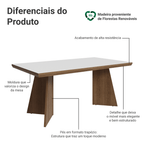 Mesa de Jantar Retangular Tampo com Moldura Rustic/Branco 5389 Madesa