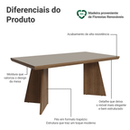 Mesa de Jantar Retangular Tampo com Moldura Rustic/Crema 5389 Madesa