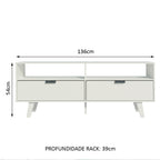 Rack para TV até 55 Polegadas Madesa Oslo com 2 Portas Branco