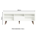 Rack para TV até 75 Polegadas Lille Madesa 180 cm 1 Porta Branco