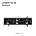 Rack Madesa Dubai para TV até 65 Polegadas com Pés Preto/Rustic D85Z