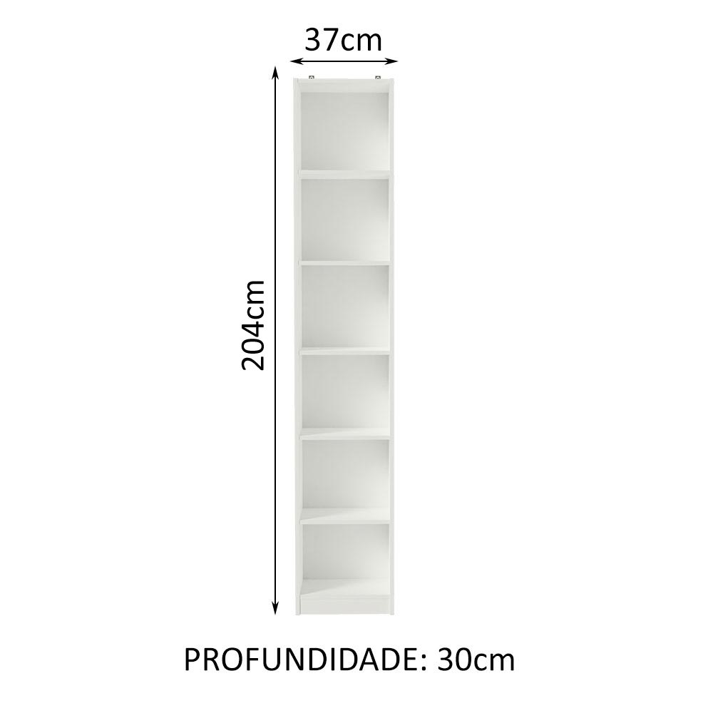 Estante Livreiro Madesa 6906 com 6 Nichos Branco