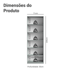 Estante Livreiro Madesa 6908 com 6 Nichos Cinza