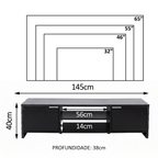 Rack para TV até 65 Polegadas Madesa 6918 com 2 Portas Preto PO