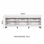 Rack para TV até 80 Polegadas Madesa 6924 com 6 Nichos Branco PO