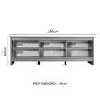 Rack para TV até 80 Polegadas Madesa 6924 com 6 Nichos Cinza PO