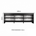 Rack para TV até 80 Polegadas Madesa 6924 com 6 Nichos Preto PO