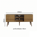 Rack para TV até 55 Polegadas Madesa 6925 com 2 Portas Rustic PO