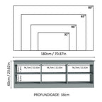 Rack para TV até 80 Polegadas Cinza Madesa