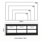 Rack para TV até 80 Polegadas Madesa 6928 com 6 Nichos Preto PO