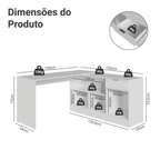 Escrivaninha de Canto Branco Roma Madesa