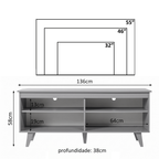 Rack para TV até 65 Polegadas Madesa 6992 com 4 Nichos Cinza PO