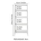 Estante Escada para Livros com 4 Prateleiras Madesa Branco