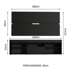 Rack com Painel para TV até 65 Polegadas Madesa Miami 1 Porta Preto
