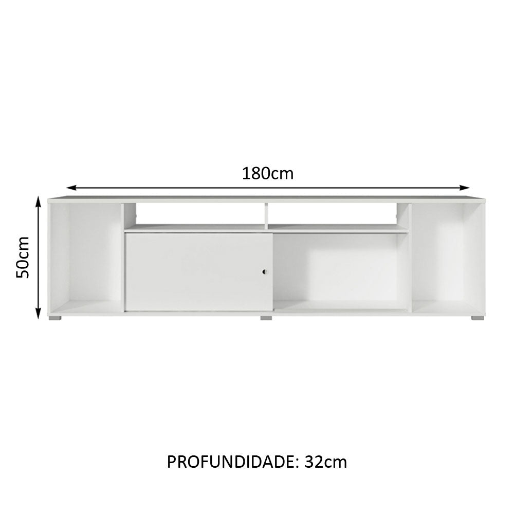 Rack para TV até 65 Polegadas Madesa Cancun Branco