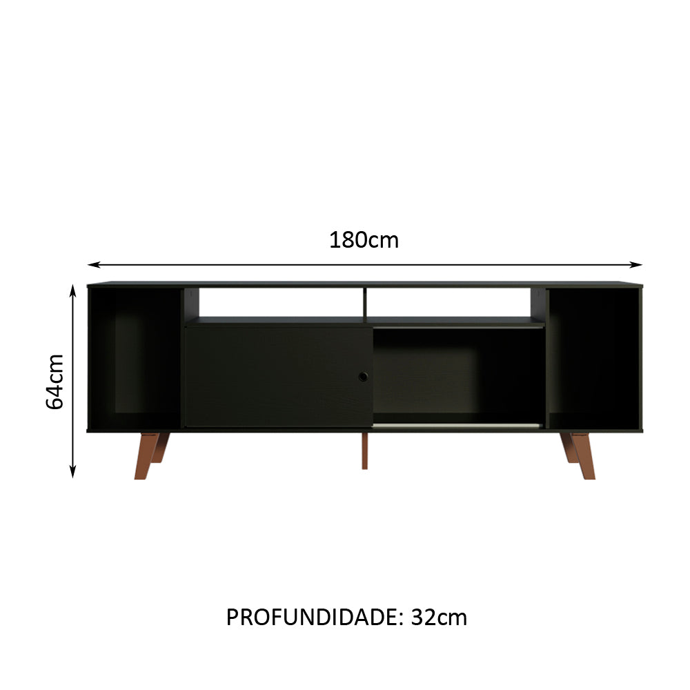 Rack para TV até 65 Polegadas Madesa Cancun com Pés Preto 8N5Z