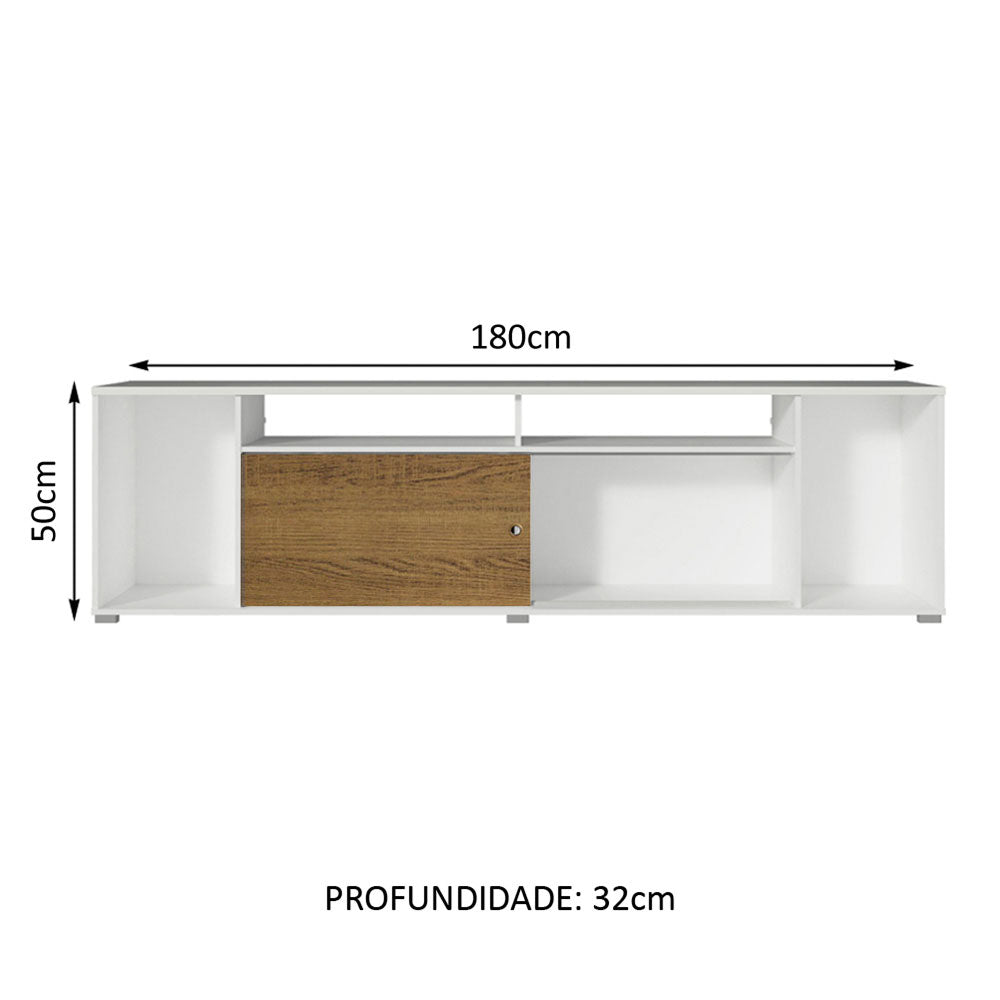 Rack para TV até 65 Polegadas Madesa Cancun Branco/Rustic