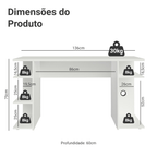 Mesa para Computador Gamer Madesa 9409 Branco