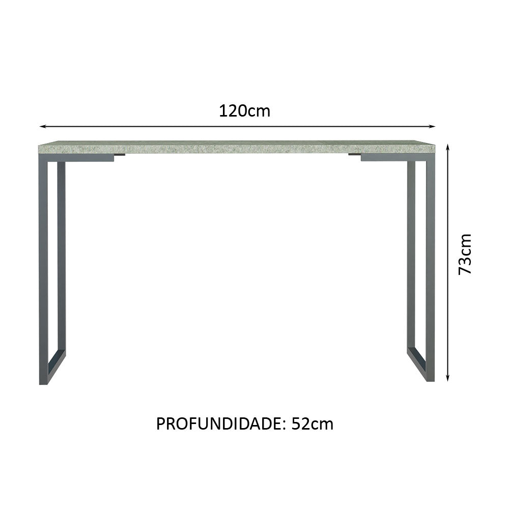 Mesa de Escritório Industrial Cinza 120cm Mood Madesa