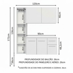 Armário de Cozinha Compacta 120cm Branco Easy Madesa