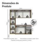 Armário de Cozinha Compacta 120cm Rustic/Cinza Easy Madesa