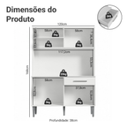 Armário de Cozinha Compacta 120cm Branco Life Madesa