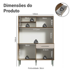 Armário de Cozinha Compacta 120cm Rustic/Crema Life Madesa