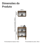 Kit Cozinha com Armário Aéreo e Balcão 60 cm Rustic/Preto Lille Madesa