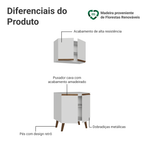 Kit de Cozinha com Armário Aéreo e Balcão 70 cm Branco Pieta Madesa