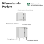 Kit com Armário Aéreo e Balcão 64cm Branco Emilly Madesa